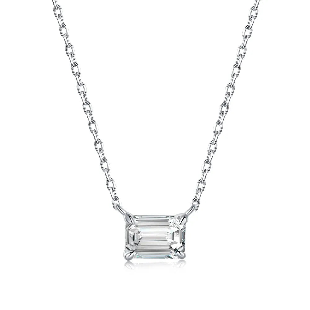 925 Sterling Silver Emerald CZ Pendant Necklace product image 7