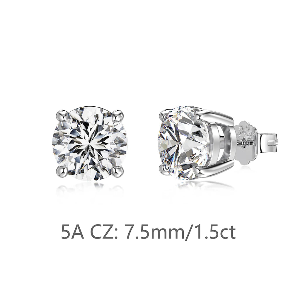 KAKODIY Jewelry Glamour Simple Design 925 Sterling Silver Dragon Round 5A Cubic Zirconia Stud Earrings Boutique Fashion Women's Accessories