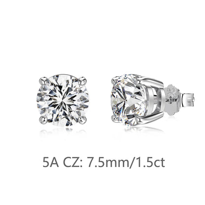 KAKODIY Jewelry Glamour Simple Design 925 Sterling Silver Dragon Round 5A Cubic Zirconia Stud Earrings Boutique Fashion Women's Accessories