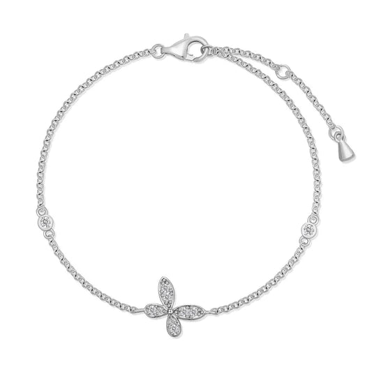 925 Silver Butterfly 5A CZ Chain Bracelet DY150666 product image 7