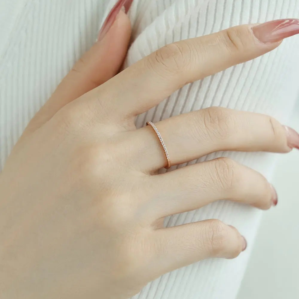 925 Sterling Silver CZ Minimalist Engagement Ring product image 3