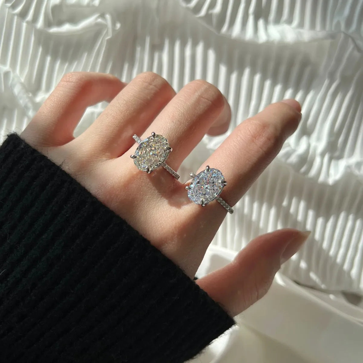 925 Silver CZ Minimalist Engagement Ring DY120167 product image 6