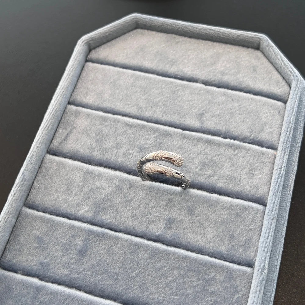925 Sterling Silver Snake 5A CZ Eternity Ring product image 5