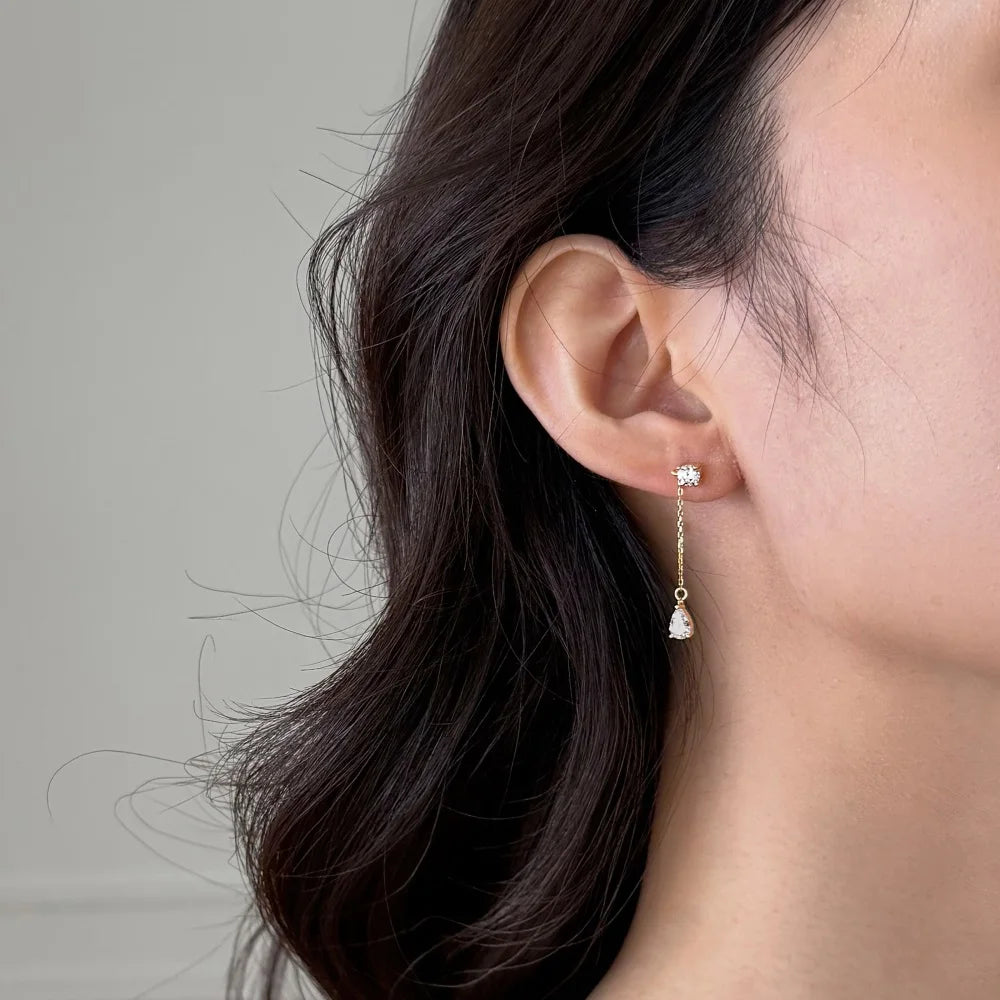 KAKODIY Fashion Fashion Design 925 Sterling Silver Earrings Tassel Pear Shape 5A Cubic Zirconia Shiny Stud Earrings Female Accessories - product image 4