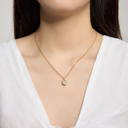 925 Silver Heart 5A CZ Pendant Necklace DY191847 product image 4