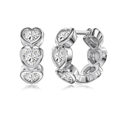 KAKODIY 18K Gold Plated Sterling Silver 925 Earrings Mini Heart Zircon Cubic Zircon Embrace Earrings Accessories Women