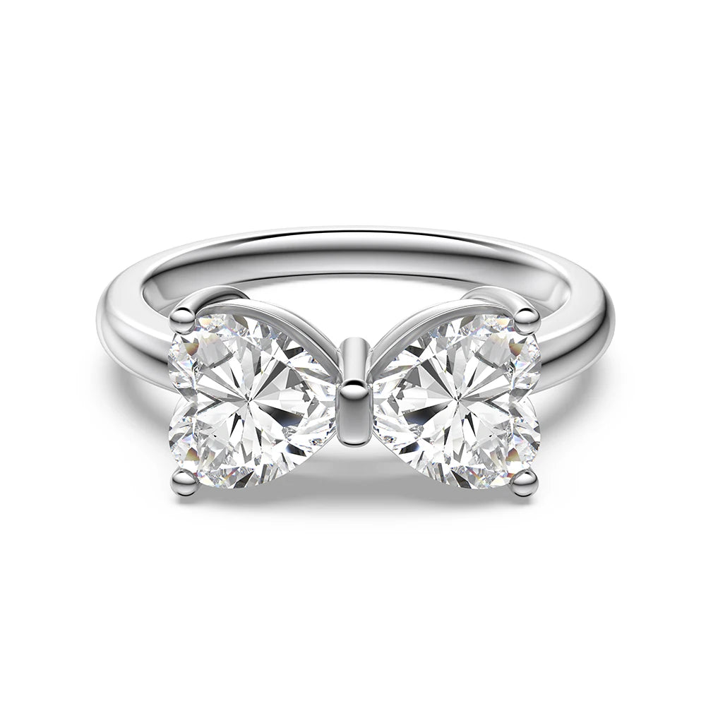 925 Sterling Silver Bow CZ Bridal Wedding Ring by KAKODIY