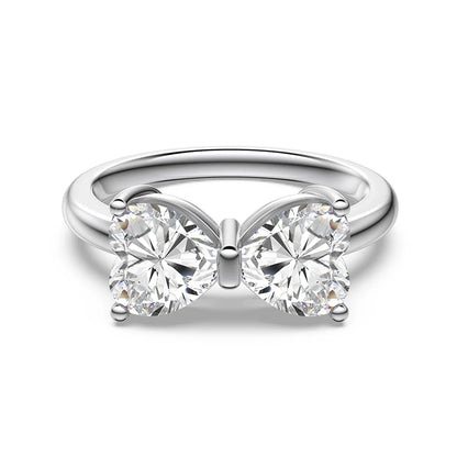 925 Sterling Silver Bow CZ Bridal Wedding Ring by KAKODIY