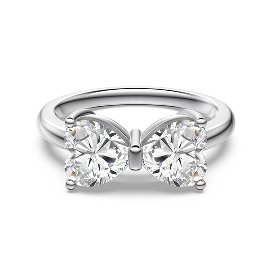 925 Sterling Silver Bow CZ Bridal Wedding Ring by KAKODIY