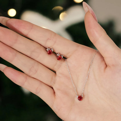 Innovative Jewelry Supplier S925 Silver Rhodium 14K Gold Plated 5A Cubic Zirconia Christmas Gifts Xmas Elk Stud Earrings