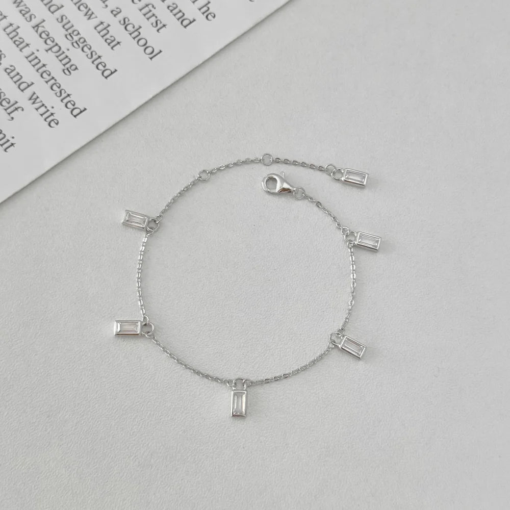 925 Sterling Silver 5A CZ Chain Bracelet DY150555 product image 4