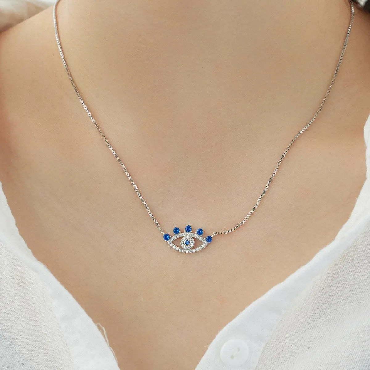 925 Silver Evil Eye CZ Pendant Necklace DY190765 product image 2