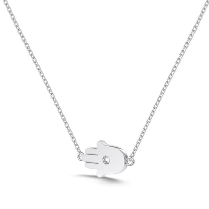 Unique Jewelry OEM ODM Factory 925 Sterling Silver 5A Cubic Zirconia Special Hand Pendant Necklace Jewelry for Women