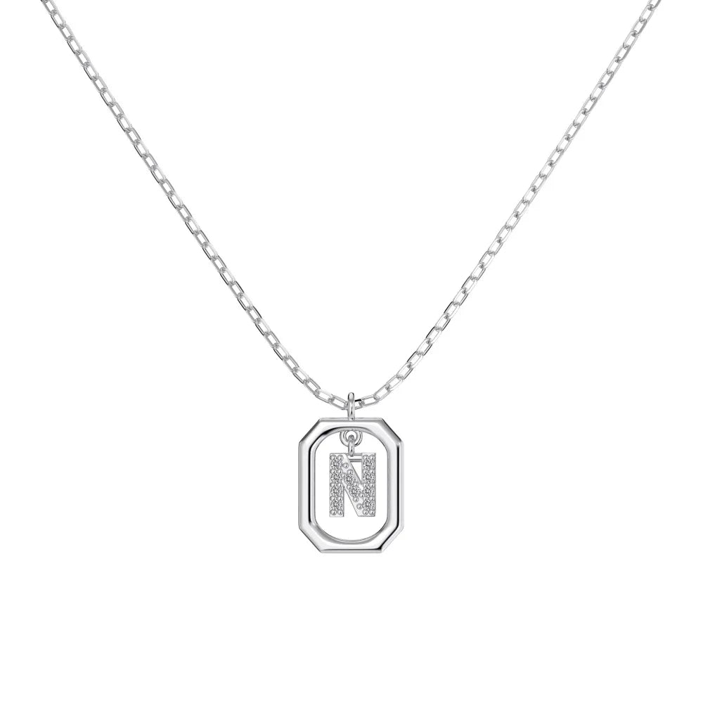 925 Silver 5A CZ Initial Necklace DY191342 by KAKODIY