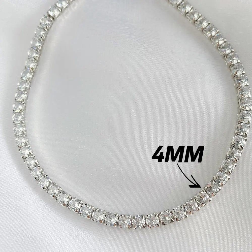 925 Sterling Silver CZ Tennis Necklace DY190148 product image 9