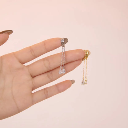 KAKODIY Hypoallergenic 925 Sterling Silver Pendant 5A CZ Zircon Ring Earrings Women Teen Girl Simple Tassel Earrings High Jewelry - product image 2