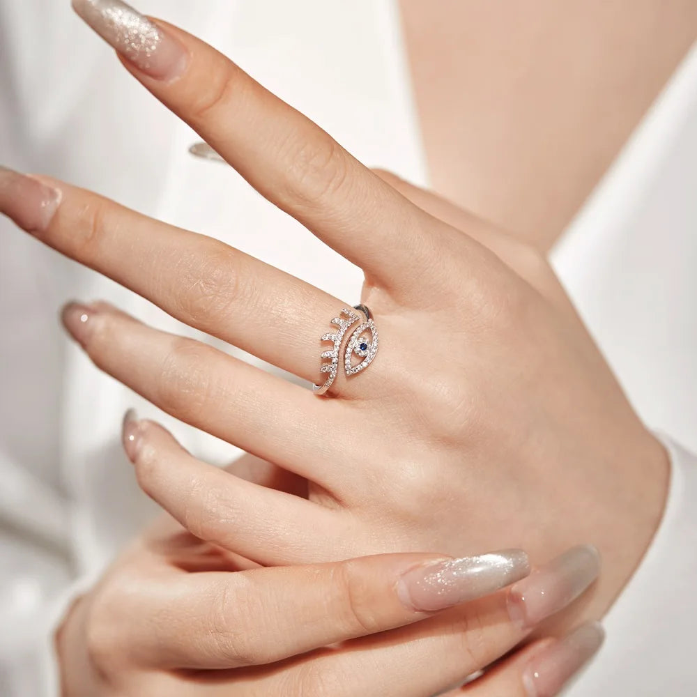 925 Sterling Silver CZ Adjustable Ring DY120717 product image 4
