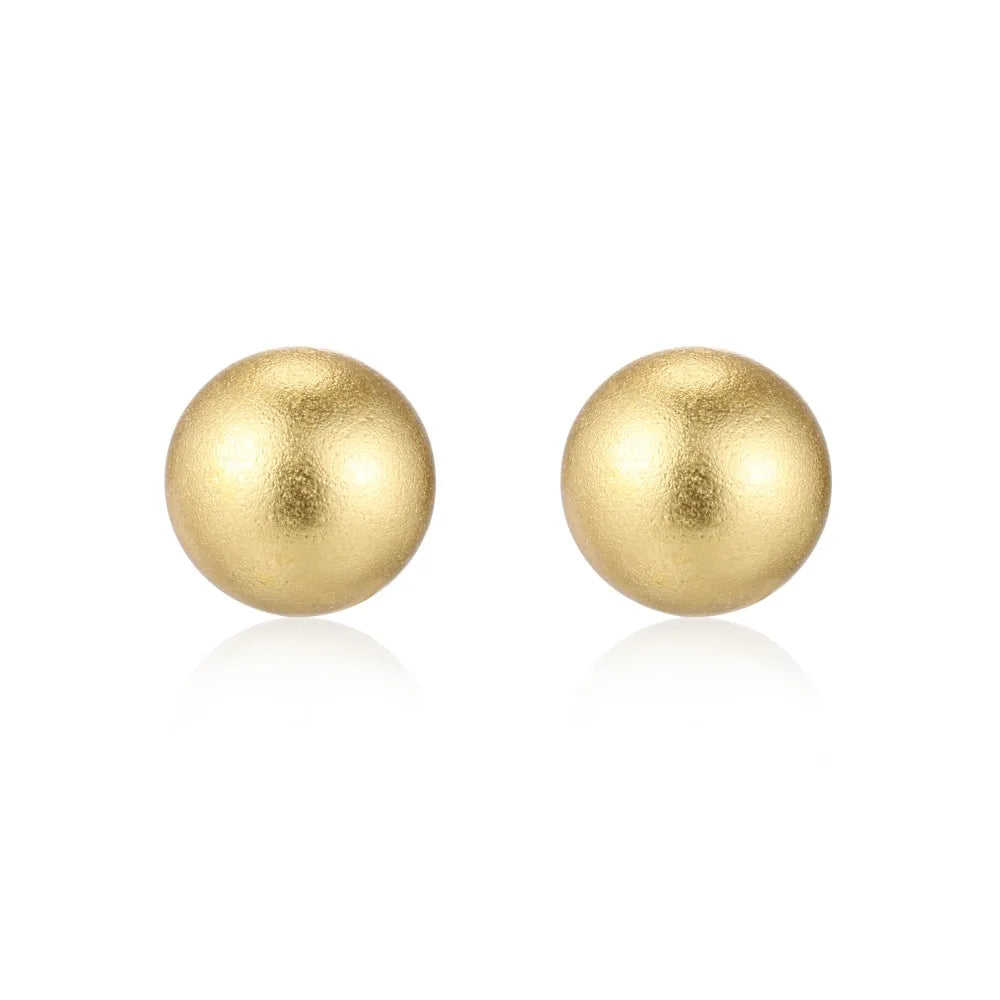 KAKODIY Simple Design Boutique Jewelry 18K Electroplated Frosted Surface 925 Sterling Silver 5 * 5mm Beaded Stud Earrings Women Earrings - product image 1