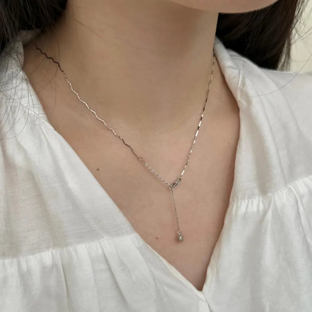 925 Silver Minimalist Chain Necklace DY191363 product image 5