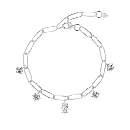 925 Sterling Silver 5A CZ Charm Bracelet DY150560 by KAKODIY