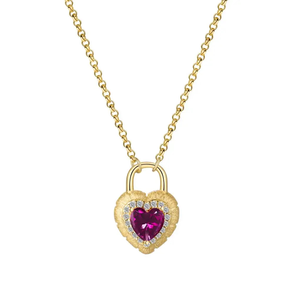 New Design Uniqute Lovers'Lock Charm Pendant Necklace Display 925 Silver Heart Necklace