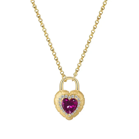 New Design Uniqute Lovers'Lock Charm Pendant Necklace Display 925 Silver Heart Necklace
