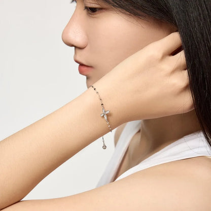 925 Silver Butterfly 5A CZ Chain Bracelet DY150664 product image 3