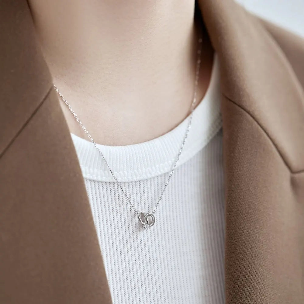 925 Sterling Silver CZ Statement Pendant Necklace product image 3