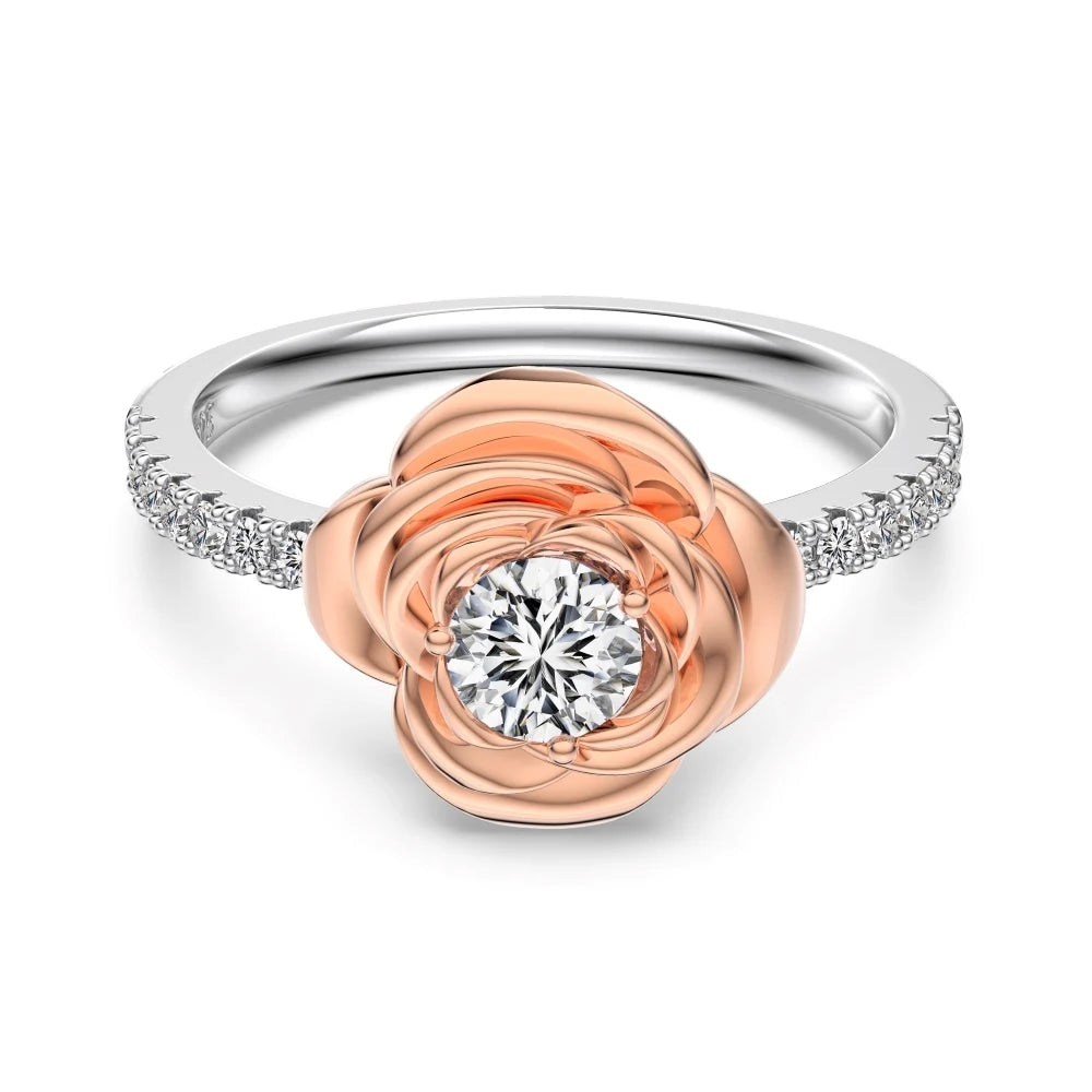 925 Sterling Silver Flower 5A CZ Ring by KAKODIY