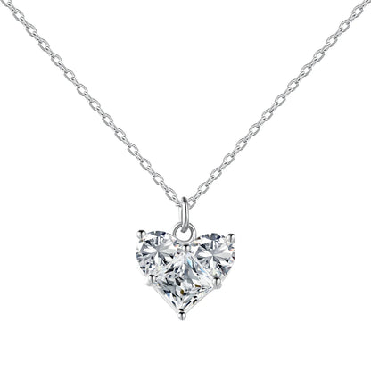 925 Silver Heart CZ Pendant Necklace DY190684 by KAKODIY