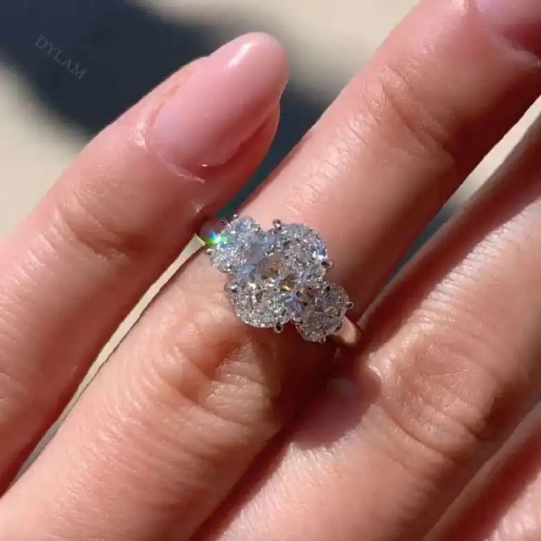 925 Silver CZ Bridal Wedding Ring MM120074 product image 2
