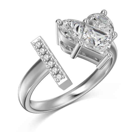 Heart Cubic Zirconia Adjustable Ring by KAKODIY - product view 8