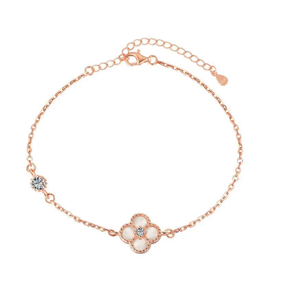 925 Sterling Silver Clover Charm Bracelet product image 13