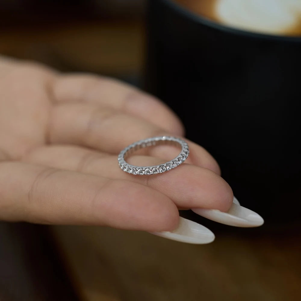 925 Sterling Silver 5A CZ Engagement Ring DY121534 product image 5