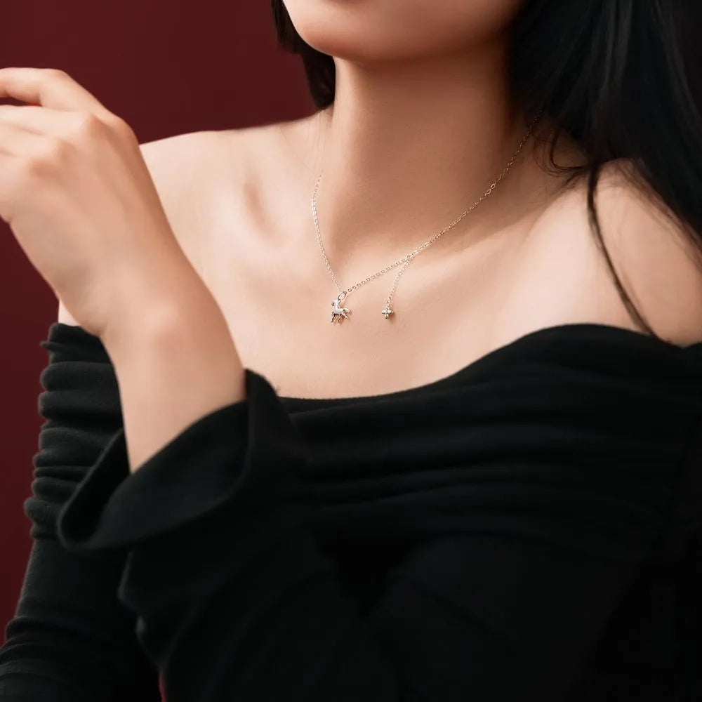 925 Silver Clover Pendant Necklace DY191916 product image 4