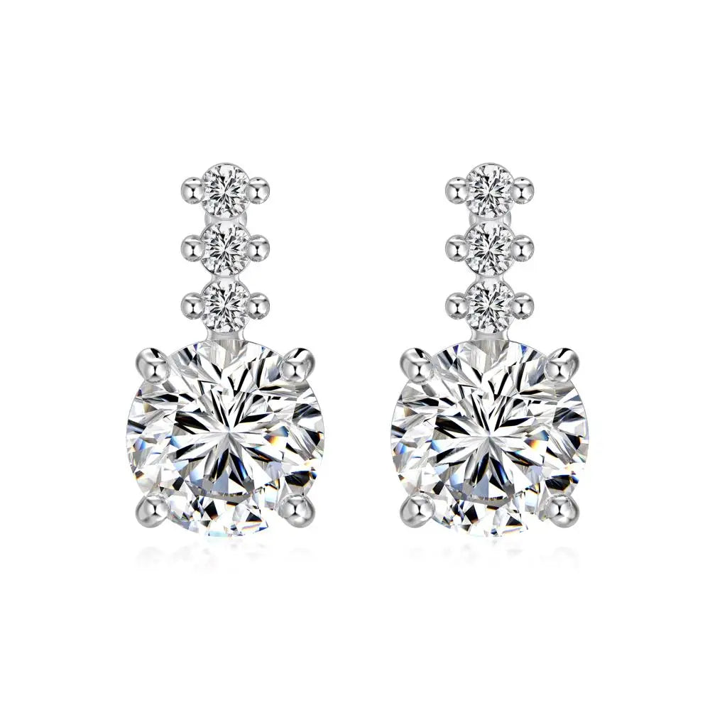 KAKODIY Fine Jewelry Round Zircon Pendant Earrings Fashion 925 Sterling Silver Anti Discoloration Women's Earrings - product image 1