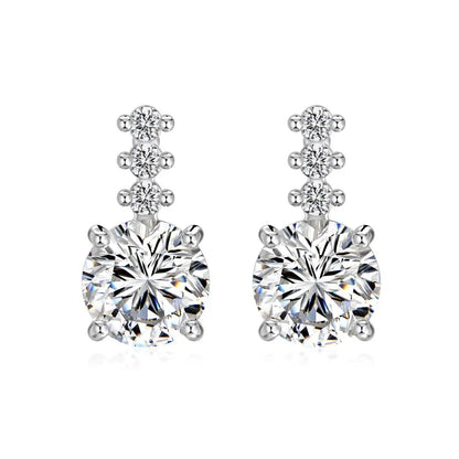 KAKODIY Fine Jewelry Round Zircon Pendant Earrings Fashion 925 Sterling Silver Anti Discoloration Women's Earrings - product image 1