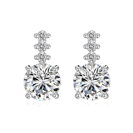 KAKODIY Fine Jewelry Round Zircon Pendant Earrings Fashion 925 Sterling Silver Anti Discoloration Women's Earrings - product image 1
