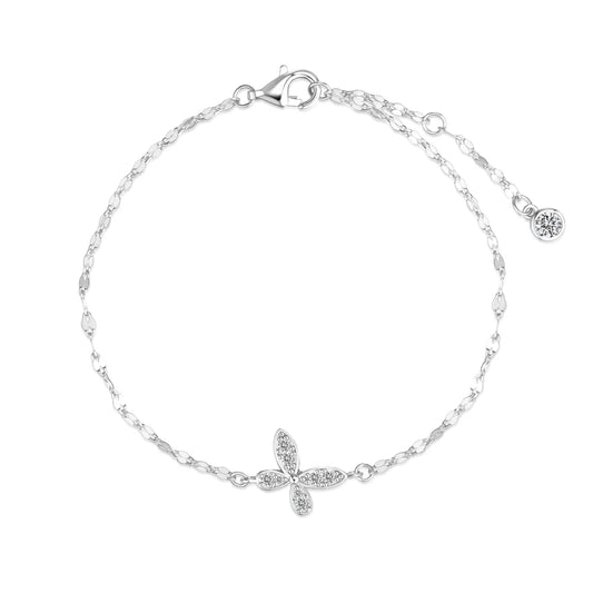 925 Silver Butterfly 5A CZ Chain Bracelet DY150664 by KAKODIY