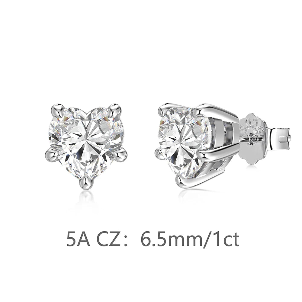 KAKODIY Small Charm Boutique Jewelry Hypoallergenic 925 Sterling Silver Multi Size Infinite Heart 5A Cubic Zirconia Stud Earrings