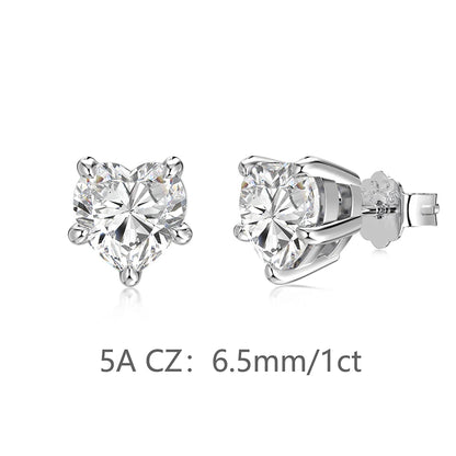 KAKODIY Small Charm Boutique Jewelry Hypoallergenic 925 Sterling Silver Multi Size Infinite Heart 5A Cubic Zirconia Stud Earrings