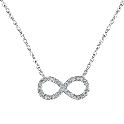 18K Gold Plated  Dainty Infinity Pendants 925 Sterling Silver Necklaces for Women Eternal Friendship Necklace Bijoux Femme Collier