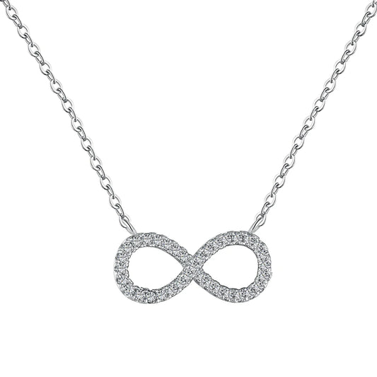 18K Gold Dainty Infinity Pendants 925 Sterling Silver Necklaces for Women Eternal Friendship Necklace Bijoux Femme Collier