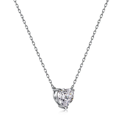 925 Sterling Silver Heart Lariat Necklace NE190037 by KAKODIY
