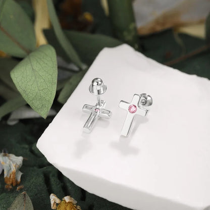 New Arrival Hypoallergenic Nickel Free 925 Sterling Silver Earring Kid Children 5A CZ Cubic Zirconia Tiny Cross Stud Earrings