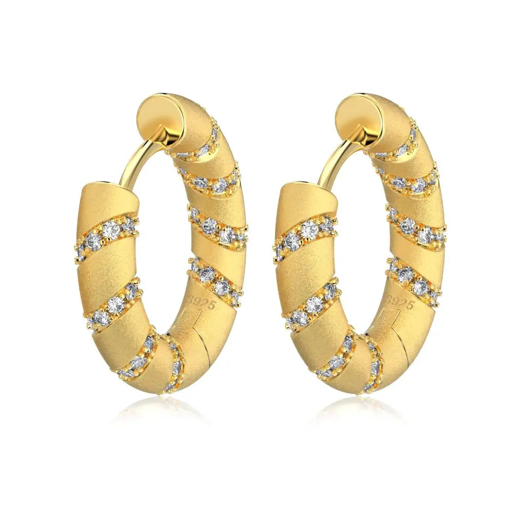 KAKODIY 18K Gold Plate Clasp Stud Earrings Luxury Jewelry Stud Earrings Sterling Silver Women's Stud Earrings 925
