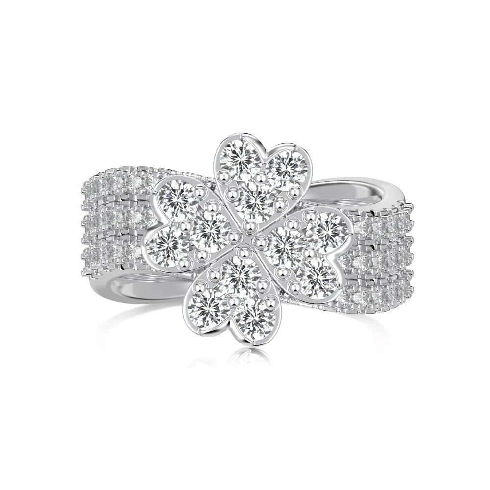 925 Sterling Silver Clover Stacking Ring product image 6