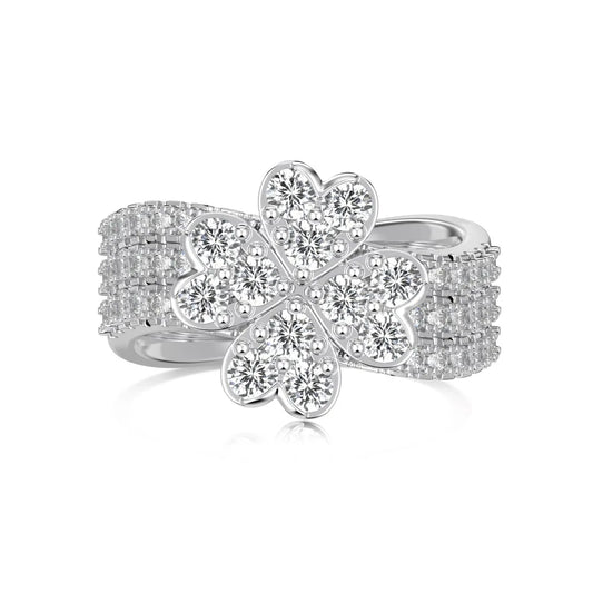 925 Sterling Silver Clover Stacking Ring product image 6