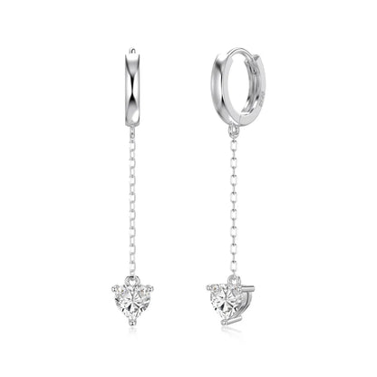 KAKODIY Elegance Design Fine Jewelry Earrings 925 Sterling Silver Pendant Tassel Heart 5A Cubic Zirconia Ring Earrings Women Wear Everyday