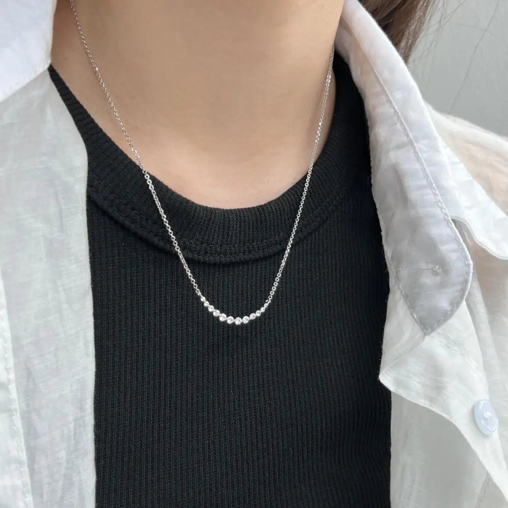 925 Sterling Silver 5A CZ Statement Chain Necklace product image 5